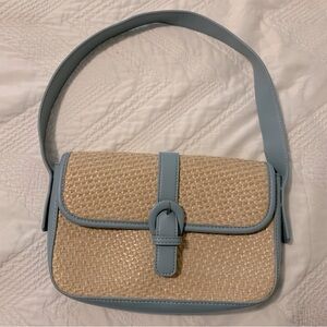 Blue woven purse